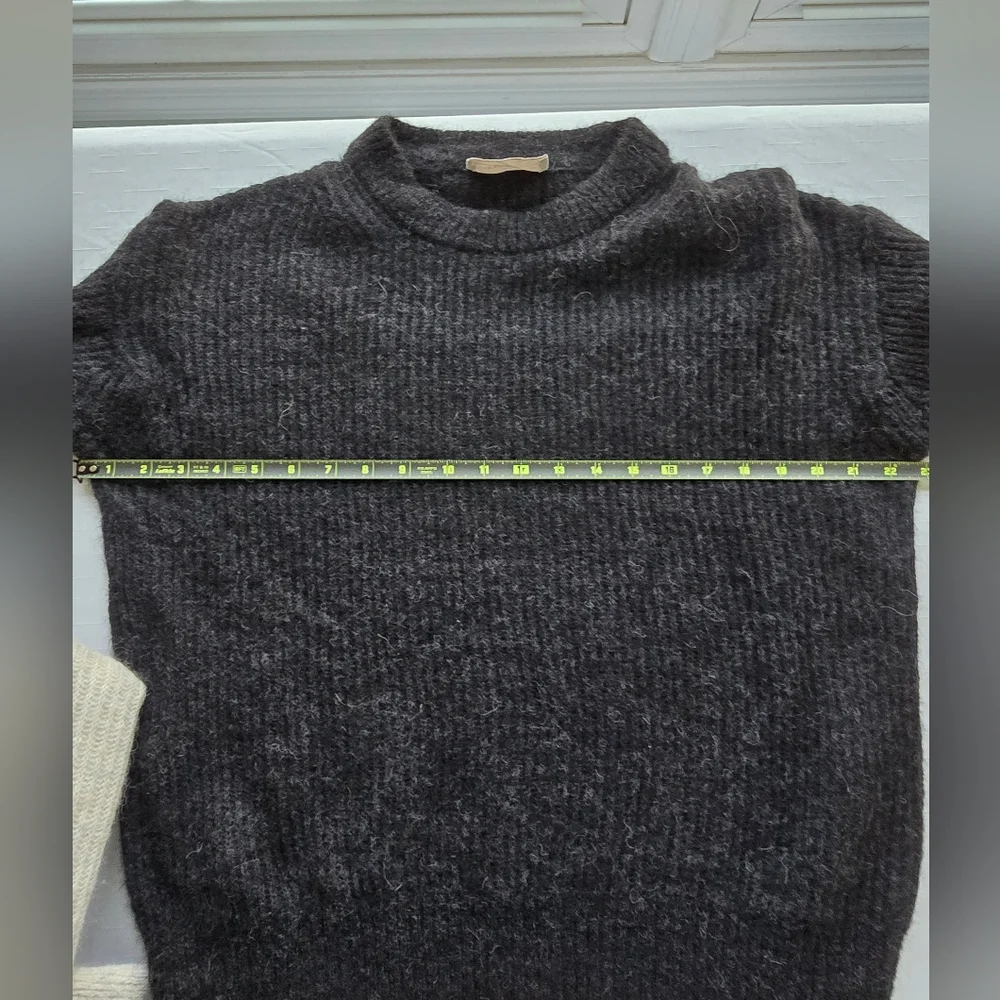 Everlane Charcoal Crew and Ivory Crew Sweaters ScandiMinimal Softgirl Light Wt - Picture 6 of 11